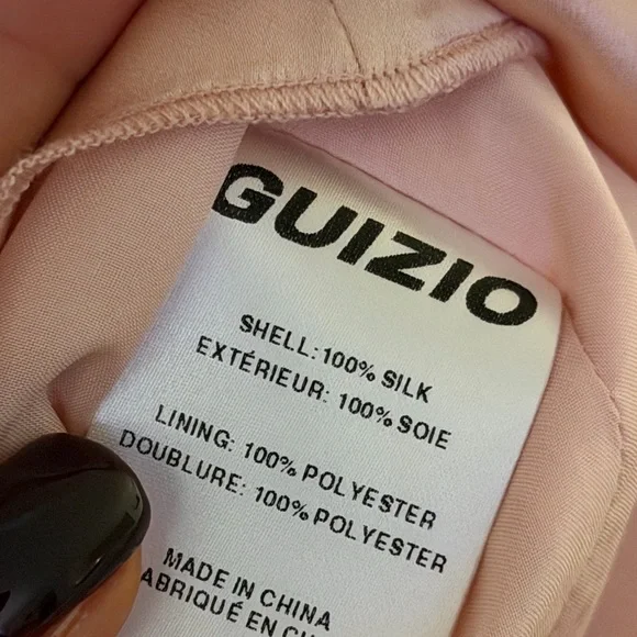Danielle Guizio Baby Pink Silk Mini Dress